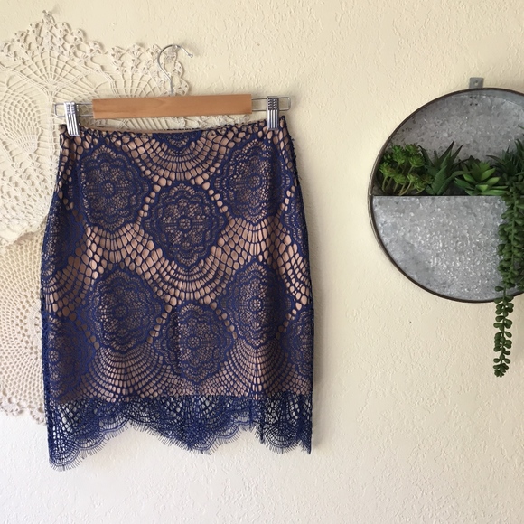 For Love and Lemons Grace blue lace mini skirt - Picture 4 of 8